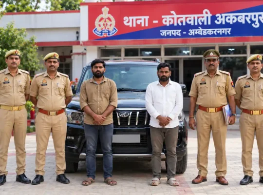अंबेडकरनगर: बरियावन में मकान-दुकान गिराने के मामले में दो आरोपी गिरफ्तार, पुलिस ने स्कॉर्पियो बरामद की